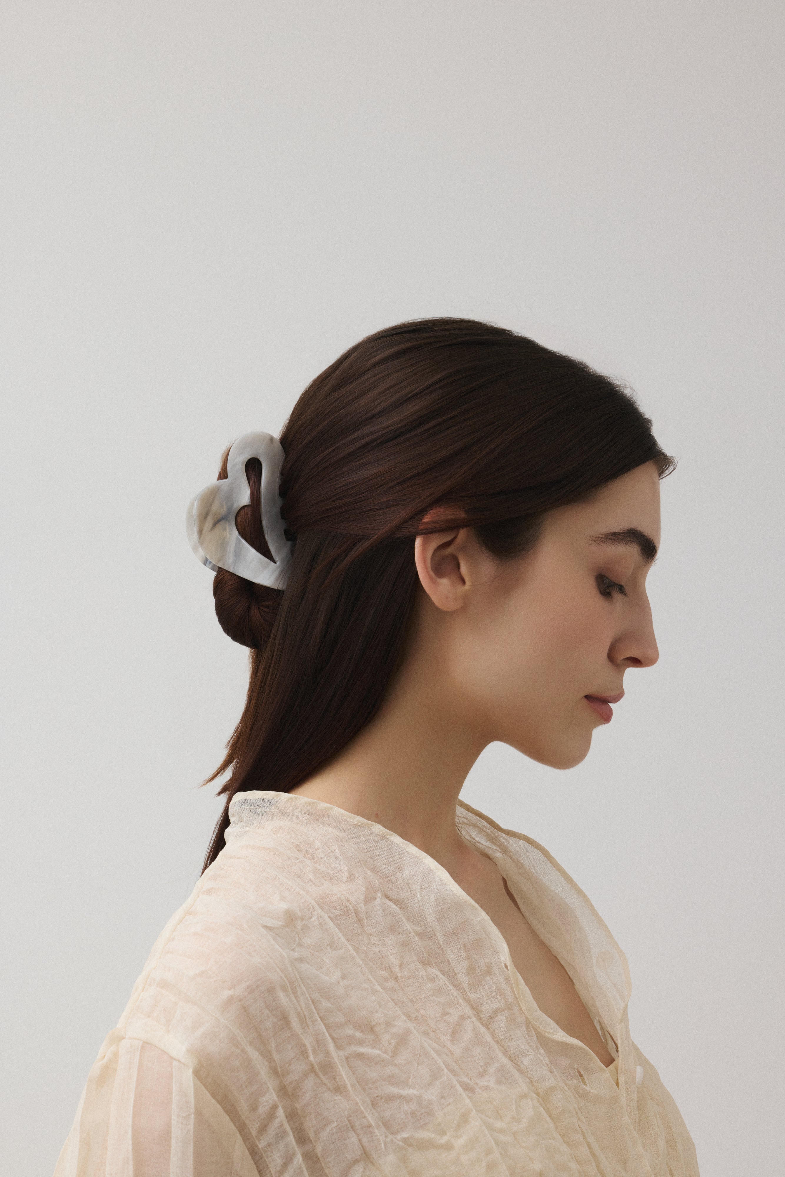 HAIRSTAR マーブルハートヘアクリップ GY