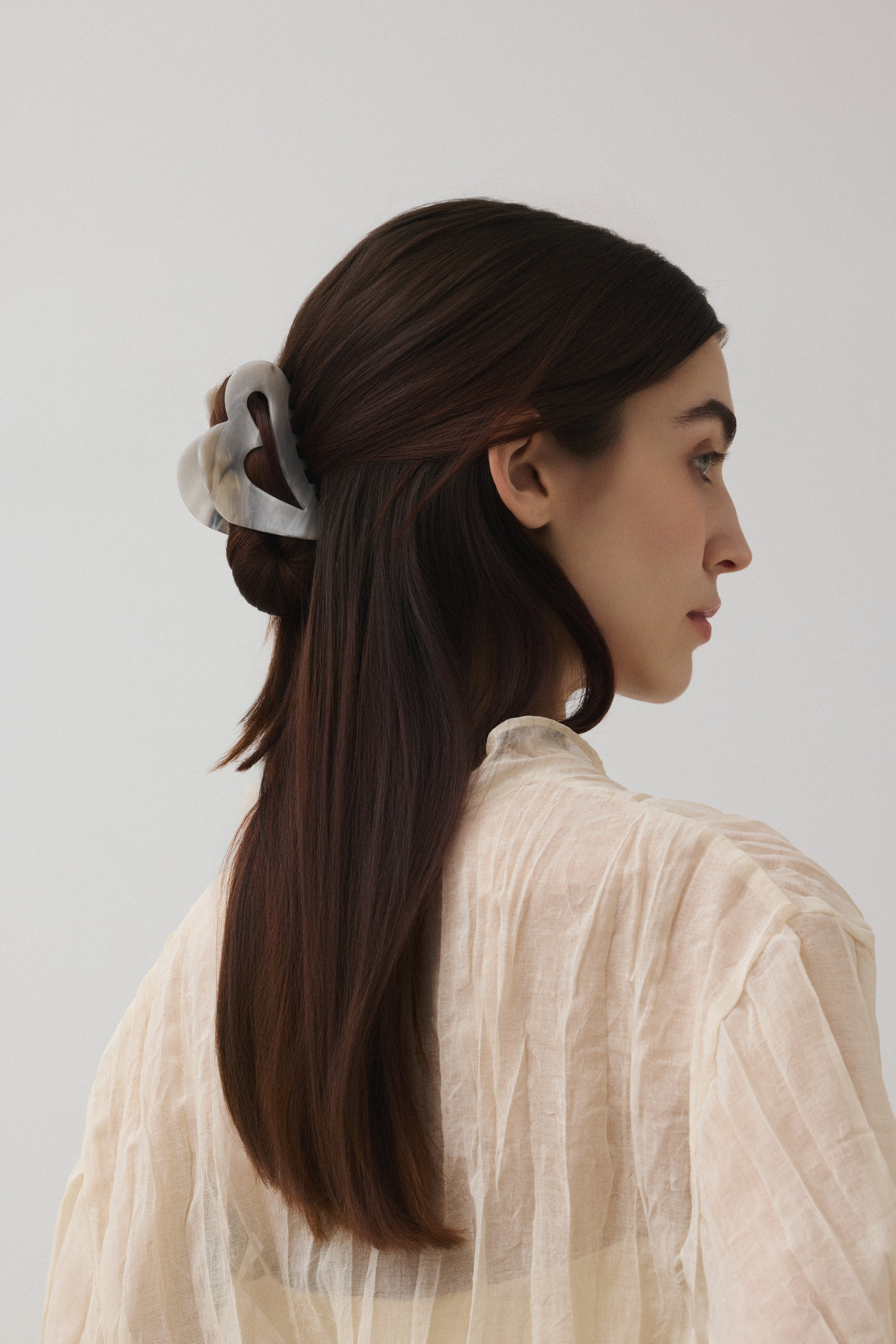 HAIRSTAR マーブルハートヘアクリップ GY