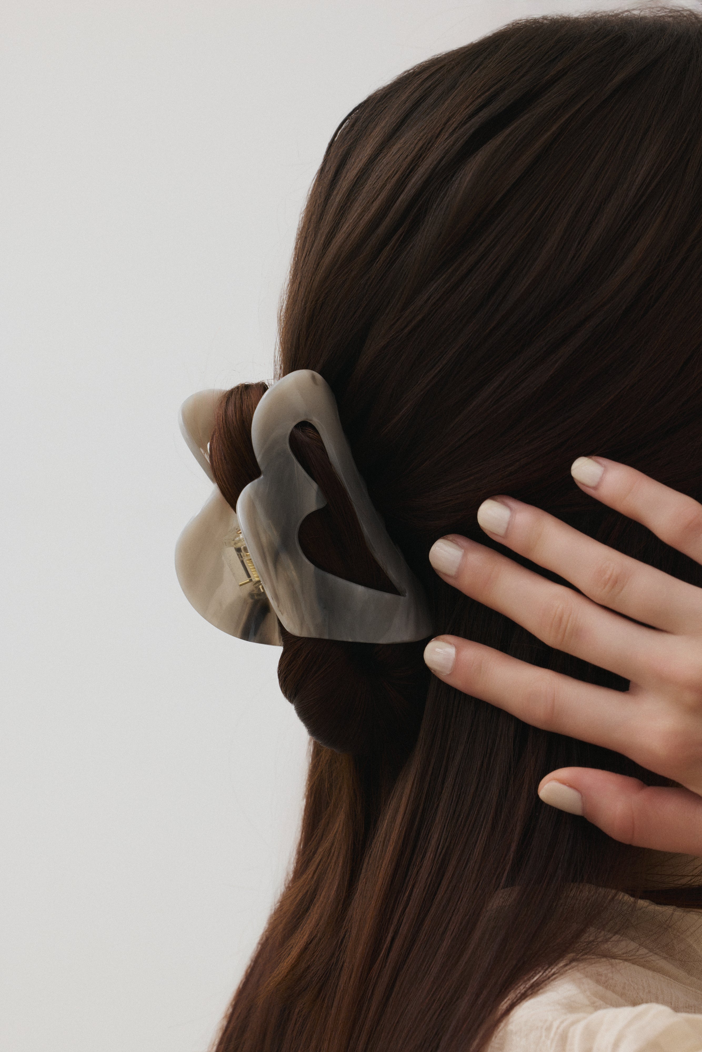 HAIRSTAR マーブルハートヘアクリップ GY