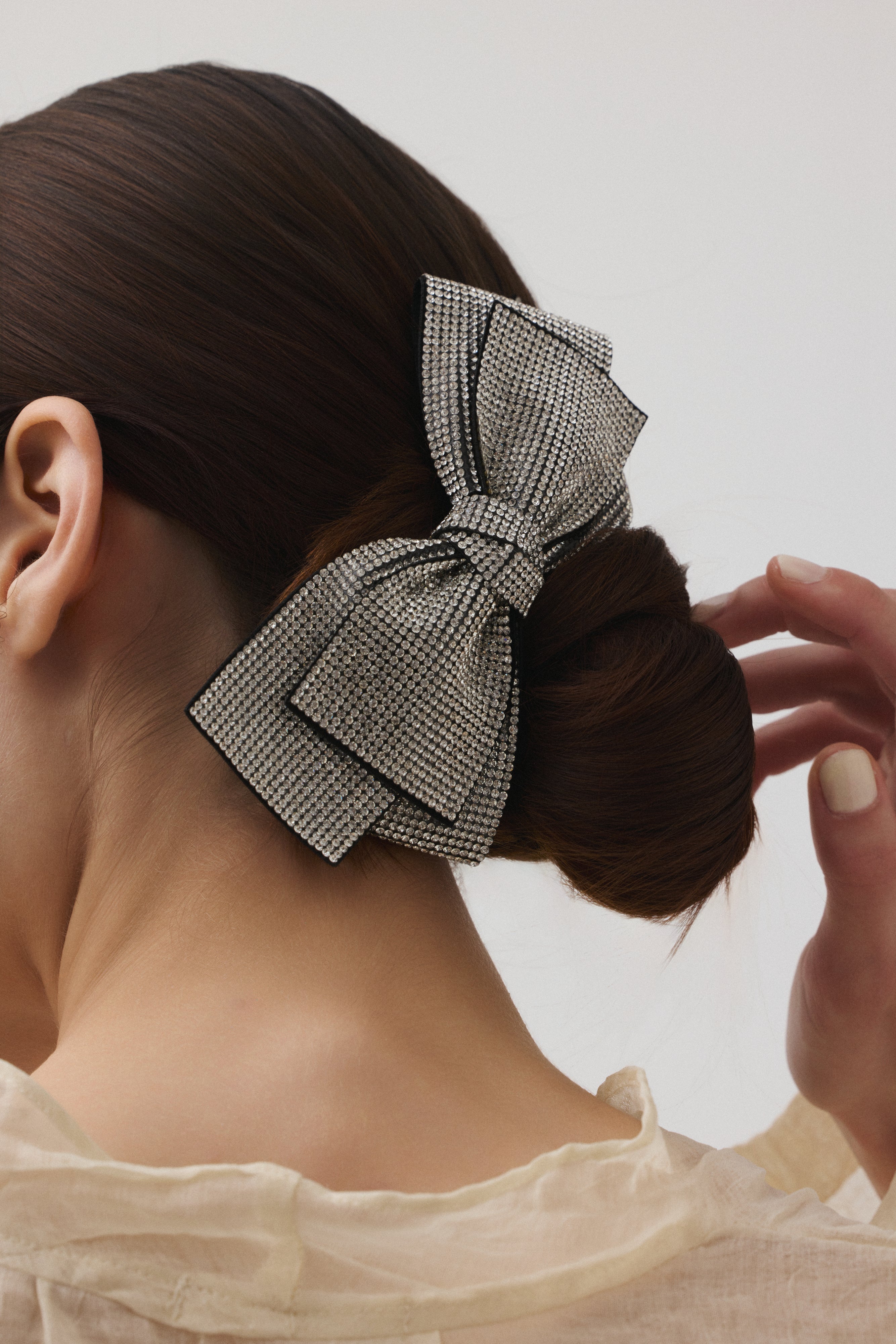 HAIRSTAR ビジューリボンバレッタBK